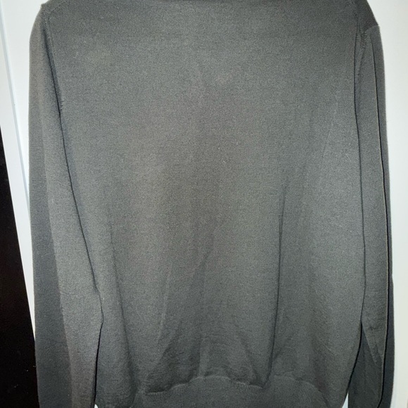 Armani Collezioni V-Neck Sweater Mens S olive green Minimalist Designer Knit - Picture 3 of 4